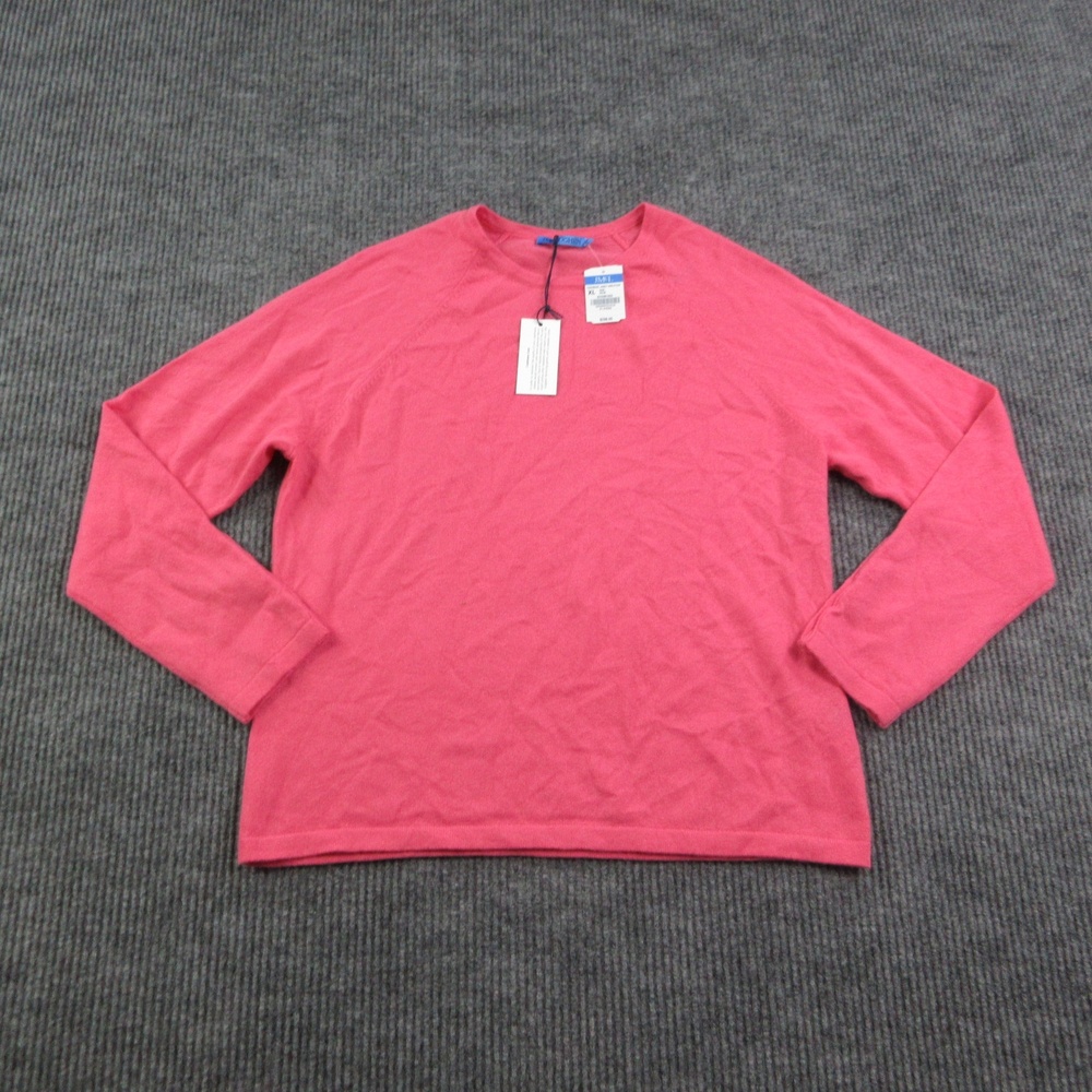 J. McLaughlin Sweater Womens XL Pink Pullover Crew Neck 100% Cashmere NWT